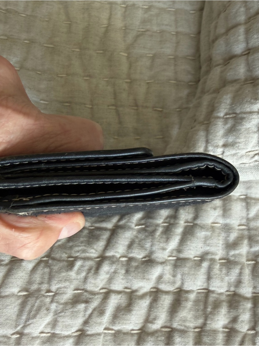 COACH Black Jacquard/Leather Signature C Trifold Wallet 4.25x5.25 - Picture 8 of 9